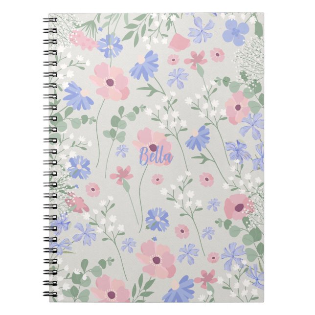 Personalisiertes Blumen Notizbuch Notizblock (Vorderseite)