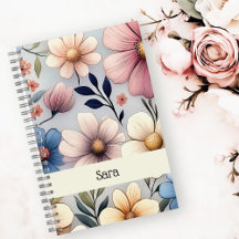 Personalisiertes Blumen-Notizbuch