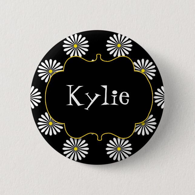 Personalisiertes Blumen-Power Brights Button (Vorderseite)