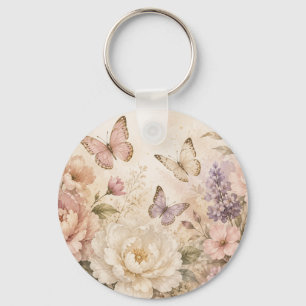 Personalisiertes Blumen-Schmetterling-Acryl-Schlüs Schlüsselanhänger