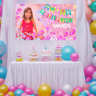 Personalisiertes Blumenbild Geburtstag Banner