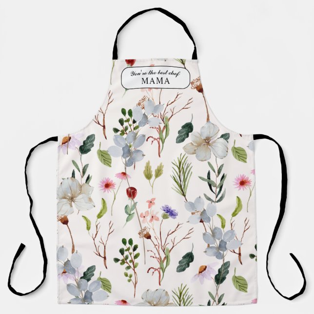 Personalisiertes Blumenblätterwerk Weltbestes Koch Schürze (Vorderseite)