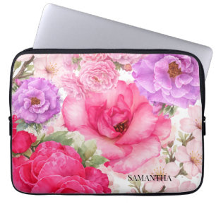 Personalisiertes Blumendesign Laptopschutzhülle