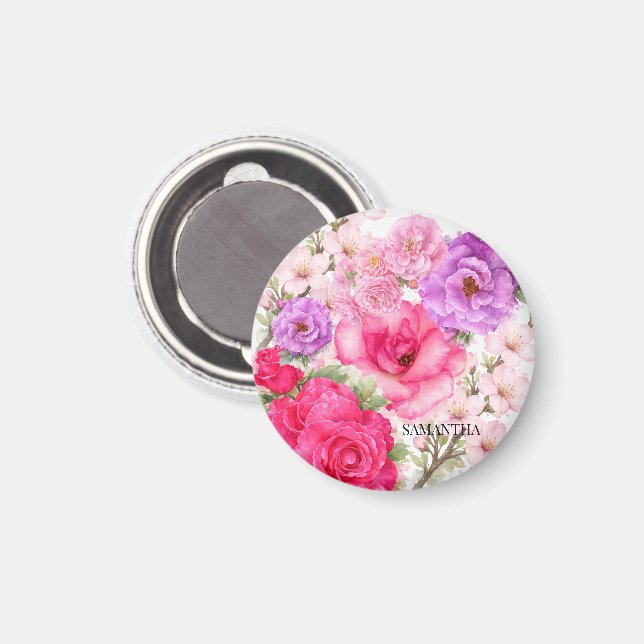 Personalisiertes Blumendesign Magnet (Vorderseite/Rückseite)