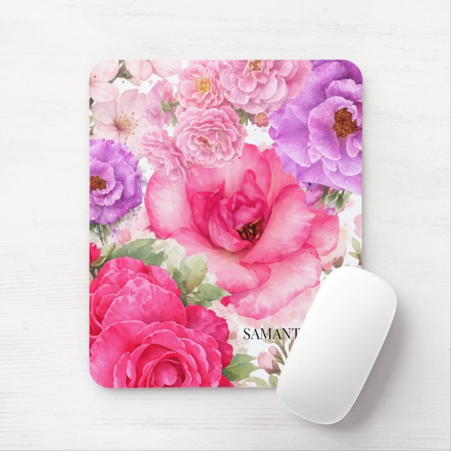 Personalisiertes Blumendesign Mousepad (Mit Mouse)