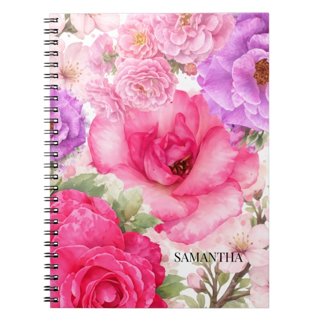 Personalisiertes Blumendesign Notizblock (Vorderseite)