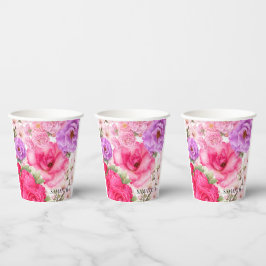 Personalisiertes Blumendesign Pappbecher