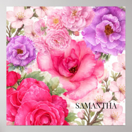 Personalisiertes Blumendesign Poster