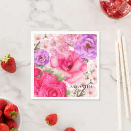 Personalisiertes Blumendesign Serviette