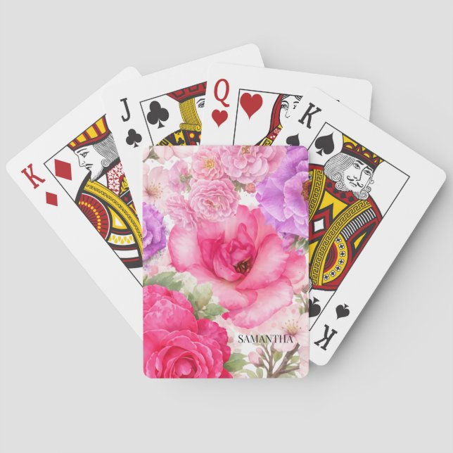 Personalisiertes Blumendesign Spielkarten (Rückseite)