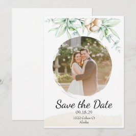 Personalisiertes Blumenfoto Save The Date