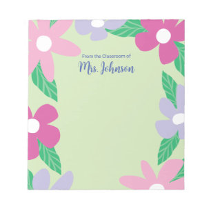 Personalisiertes Blumengeschenk für Lehrer Notizblock