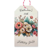 Personalisiertes Blumengeschenk-Tag zum Geburtstag