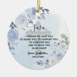 Personalisiertes Blumengottvaterversprechen an God Keramik Ornament