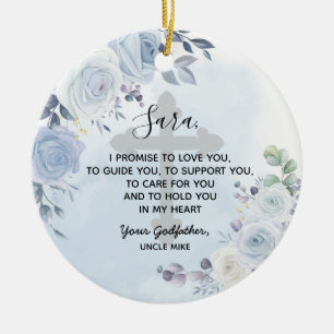 Personalisiertes Blumengottvaterversprechen an God Keramik Ornament