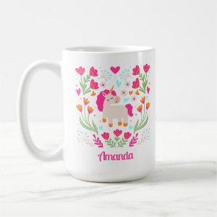 Personalisiertes Blumenhorn Kaffeetasse