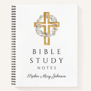 Personalisiertes Blumenkreuz Notizbuch