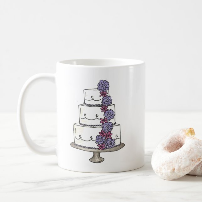 Personalisiertes Blumenkuchen-Brautparty Kaffeetasse (Mit Donut)