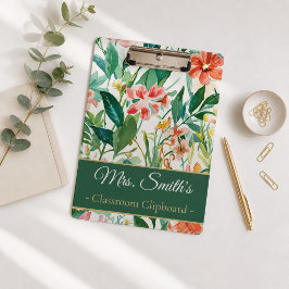 Personalisiertes Blumenlehrergeschenk Klemmbrett