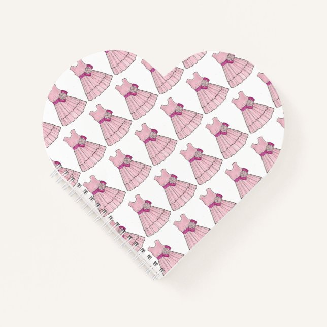 Personalisiertes Blumenmädchen Pink Gown Wedding P Notizbuch (Vorderseite)