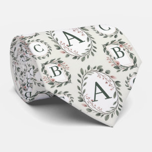 Personalisiertes Blumenmonogramm Krawatte