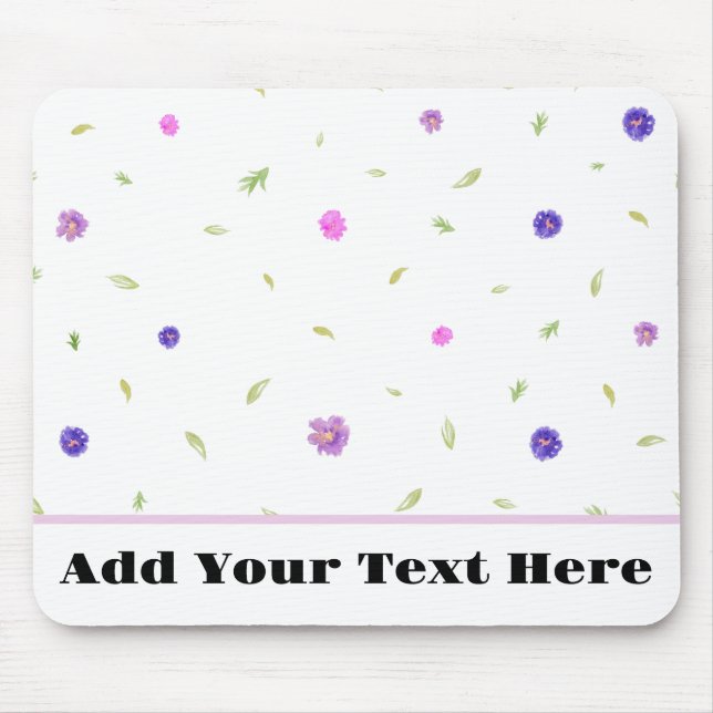 Personalisiertes Blumenmousepad - Geschenk für die Mousepad (Vorne)