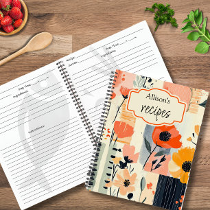 Personalisiertes Blumenmuster auf Wasserfarbe Reze Notizbuch