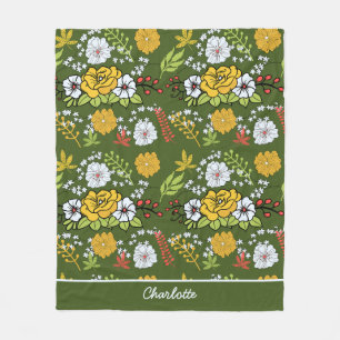 Personalisiertes Blumenmuster Fleecedecke