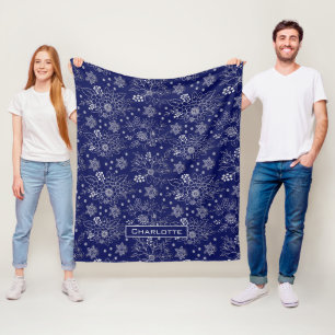 Personalisiertes Blumenmuster Fleecedecke