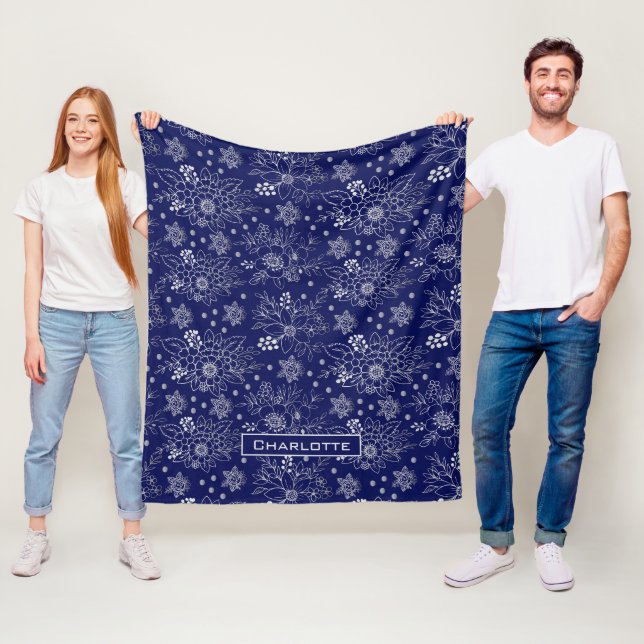 Personalisiertes Blumenmuster Fleecedecke (Beispiel)