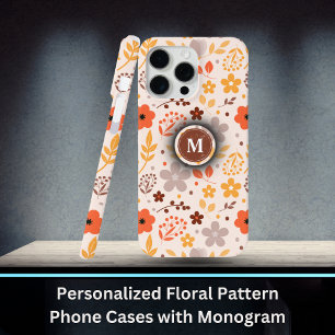Personalisiertes Blumenmuster mit Monogrammname Case-Mate iPhone Hülle