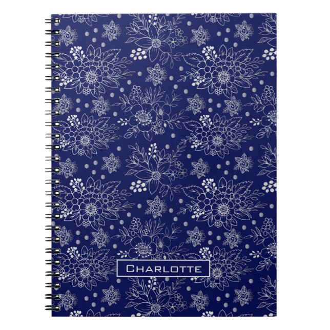 Personalisiertes Blumenmuster Notizblock (Vorderseite)