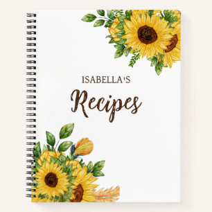 Personalisiertes Blumenrezept Notizbuch