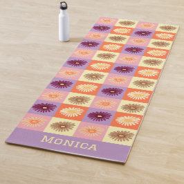 Personalisiertes Blumenrosa Lila Farbgebung Yogamatte