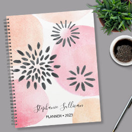 Personalisiertes Blumenrosa Planer