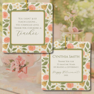 Personalisiertes Blumenschmuck-Ornament zur Pensio Keramikornament