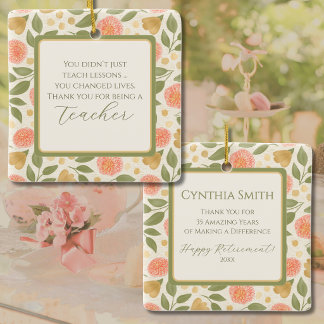 Personalisiertes Blumenschmuck-Ornament zur Pensio Keramikornament
