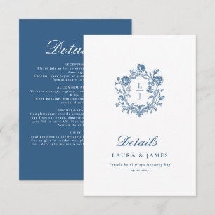 Personalisiertes Blumenwappen Hochzeitsdetails Nav RSVP Karte