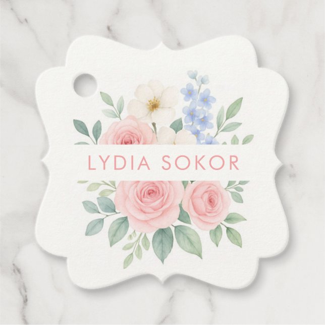 Personalisiertes Blumenwasser-Geschenkstück Geschenkanhänger (Vorderseite)