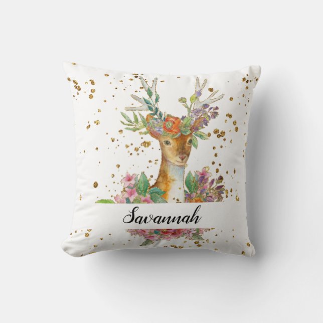 Personalisiertes Blumenwild Kissen (Vorderseite)