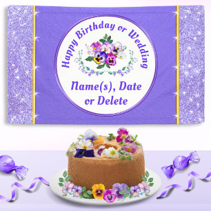 Personalisiertes Blumiges Happy Birthday Banner