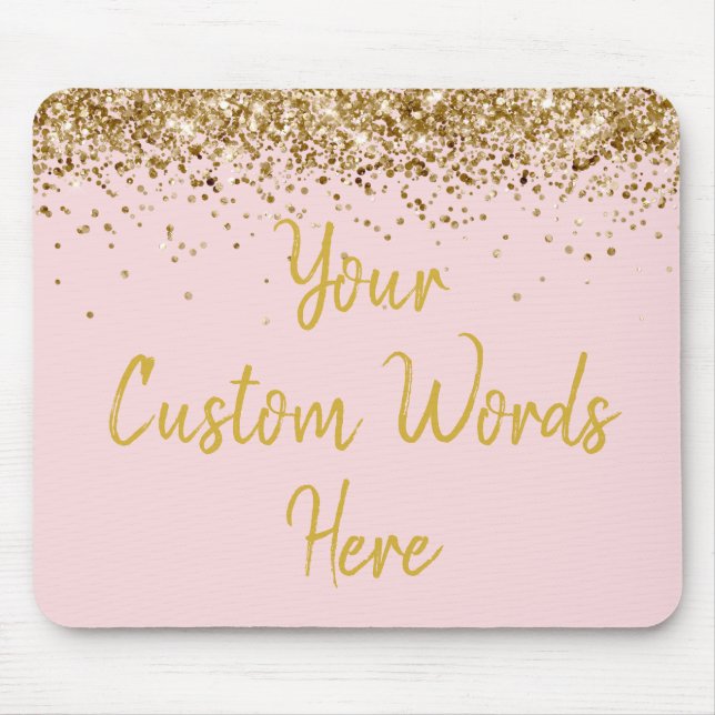Personalisiertes Blush Pink & Gold Boss Geburtstag Mousepad (Vorne)