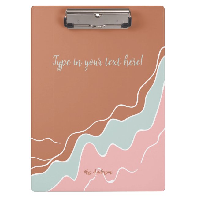 personalisiertes Bohemisches Geschenk Klemmbrett (Vorderseite)