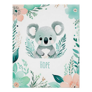 Personalisiertes Boho-Baby-Plakat - Koala-Design Poster