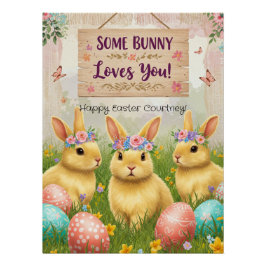 Personalisiertes Boho Bunny Easter Poster für Mädc