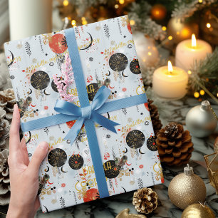 Personalisiertes Boho Chic Weihnachten Himmel-Must Geschenkpapier