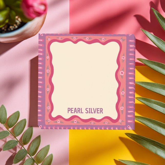 Personalisiertes Boho CUSTOM Chic Monogramm Post-it Klebezettel (Colorful Boho CUSTOM Chic Monogram Personalized Post-it Notes
)