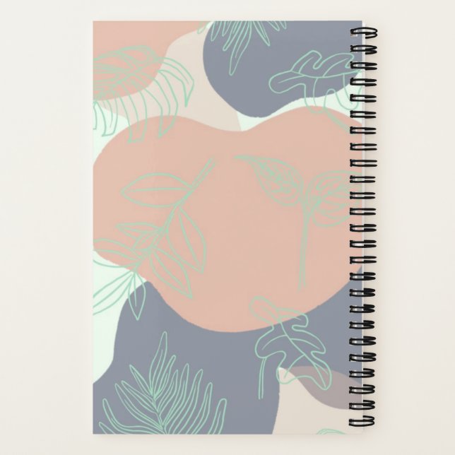 Personalisiertes Boho Floral Spiral Notebook Notizbuch (Rückseite)