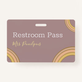 Personalisiertes Boho Rainbow Hall Pass Abzeichen Ausweis