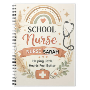 Personalisiertes Boho-Schulkrankenschwester-Schild Notizblock